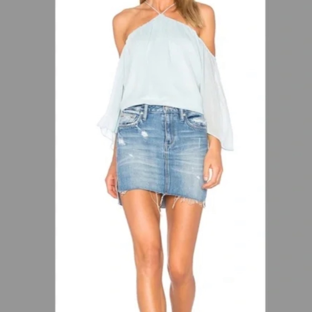 Lovers+Friends Elijah Denim Mini Skirt in Baxter Size 29 NWT